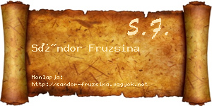 Sándor Fruzsina névjegykártya