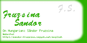fruzsina sandor business card