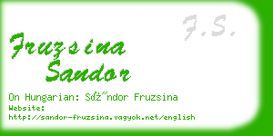 fruzsina sandor business card